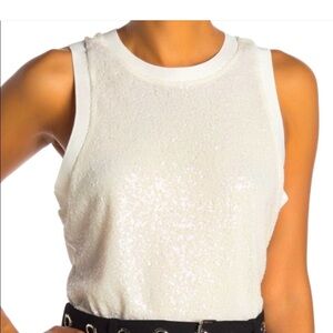 Rachel Roy crew neck sequin tank